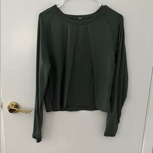 Lululemon Athletica Green Cropped Long Sleeve Hoodie